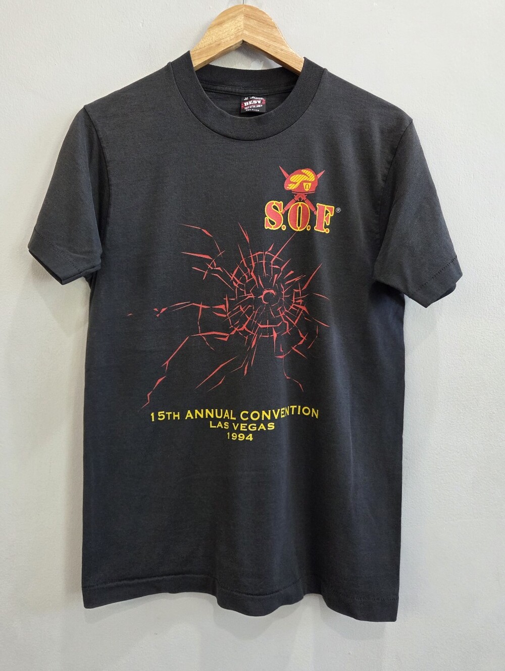 Vintage 1994 SOF Convention Black Shirt Soldier of Fortune Single Stitch Medium